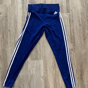 Adidas Blue 3-Stripe Leggings